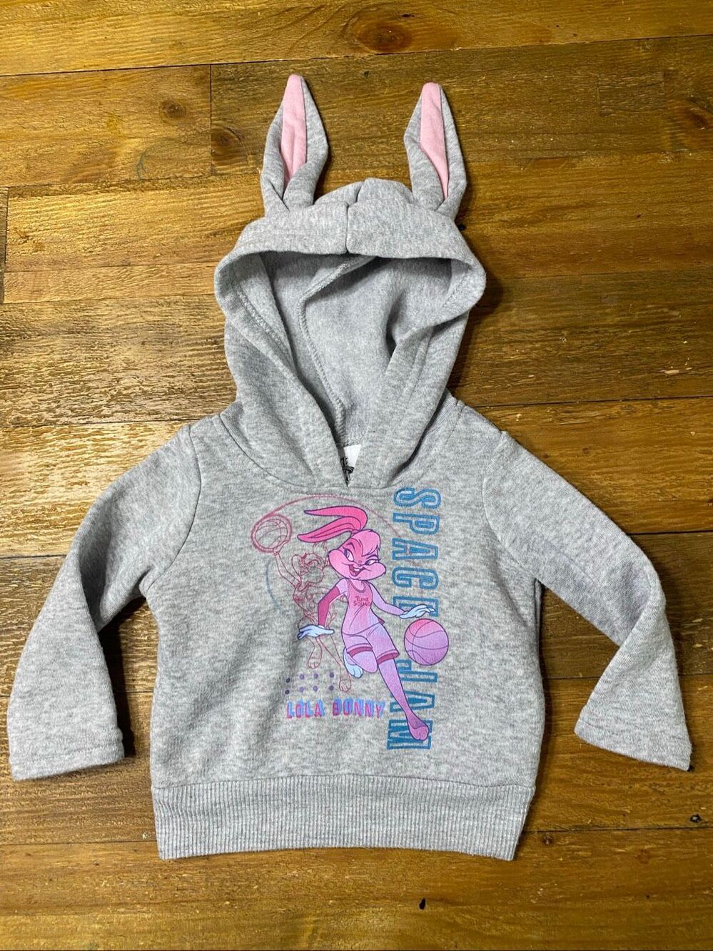 Space Jam 12 month baby girl hoodie sweatshirt bugs bunny ears grey Lola bunny